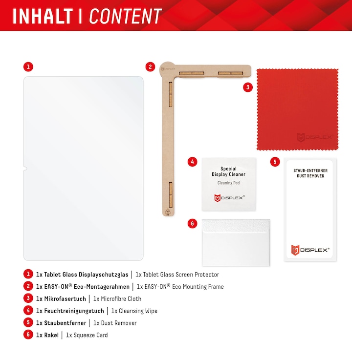 Productafbeelding Displex Tablet Glass, Tablet Schutzglas (1 Stuk, Galaxy Tab A9+)