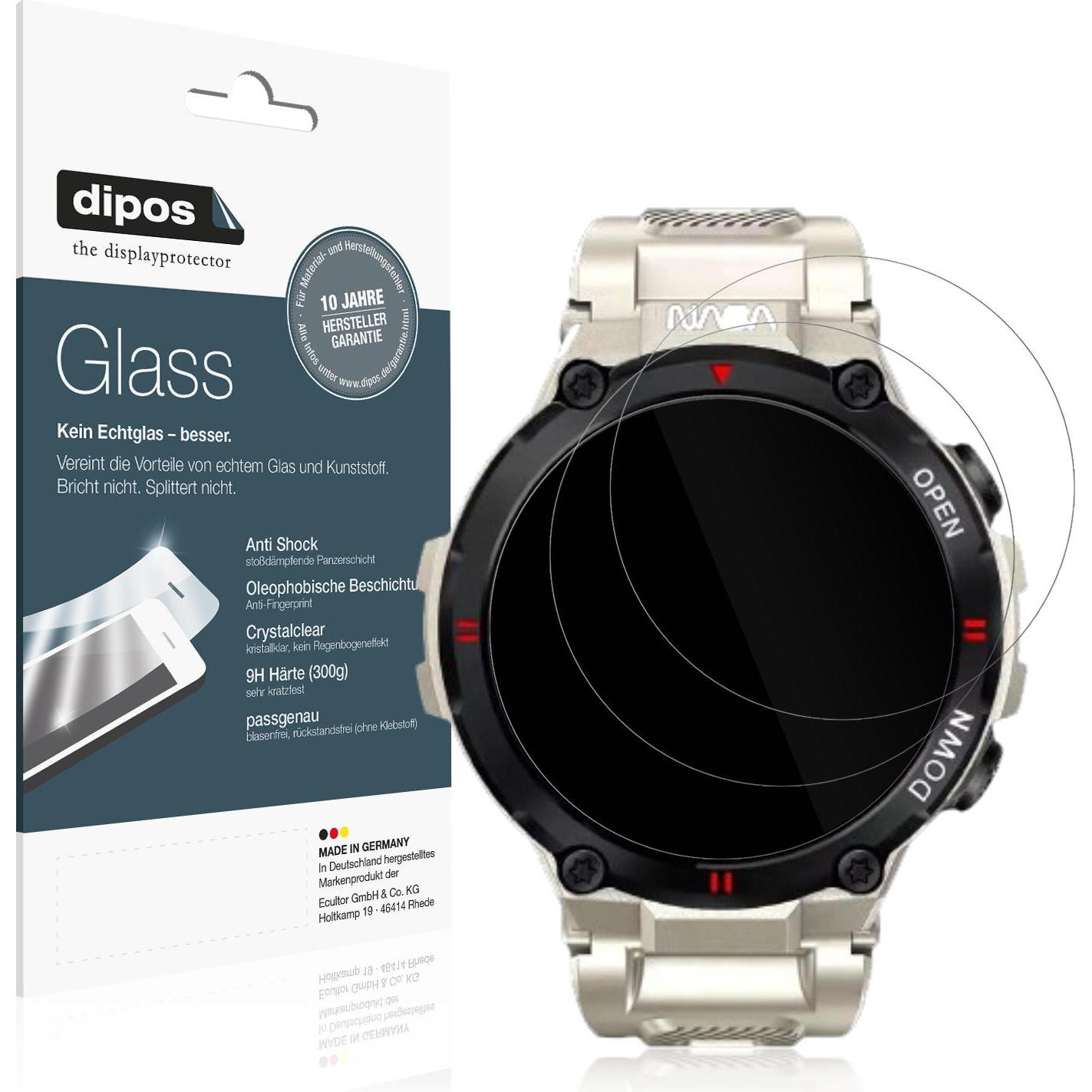 Dipos Anti-Shock Displayschutz 9H, Smartwatch Schutzfolie, Transparent