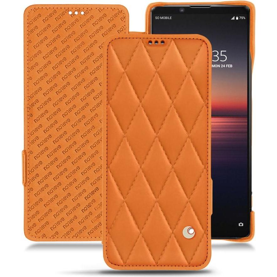 Thumbnail - Noreve Lederschutzhülle horizontal (Sony Xperia 1 II), Smartphone Hülle, Orange
