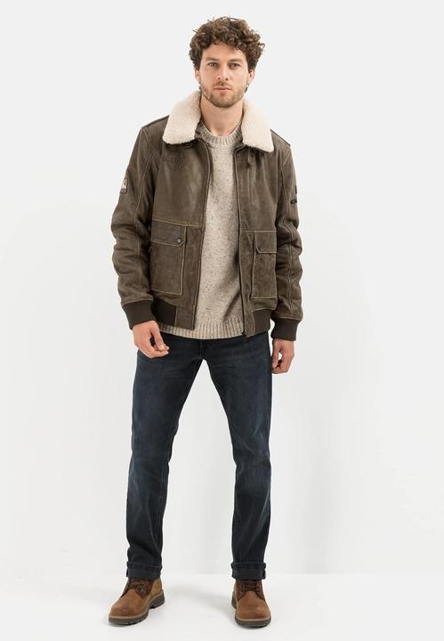 Actual product image Camel Active Leather Jacket with Detachable Collar (110)