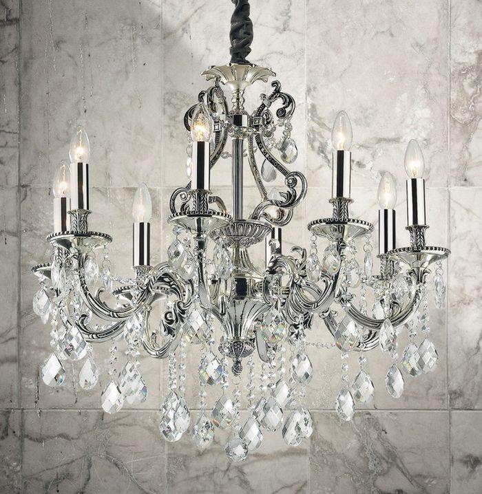 Image du produit Ideal lux GIOCONDA Suspension E14 8-fois ⌀730mm dimmable argent 044934 (E14)