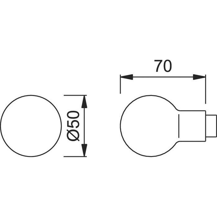 Thumbnail - Magni, Türgriff + Fenstergriff, Hoppe Knopf-Lochteil (für HOPPE-Profilstift- Verbindung), Stück Aluminium 50 (Türgriff)