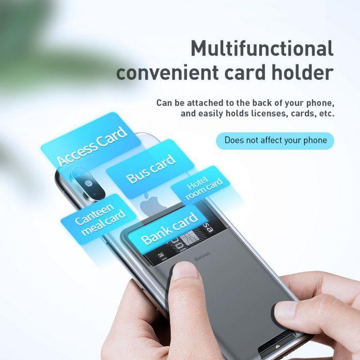 Actual product image Baseus back stick silicone card bag French grey (Universal)
