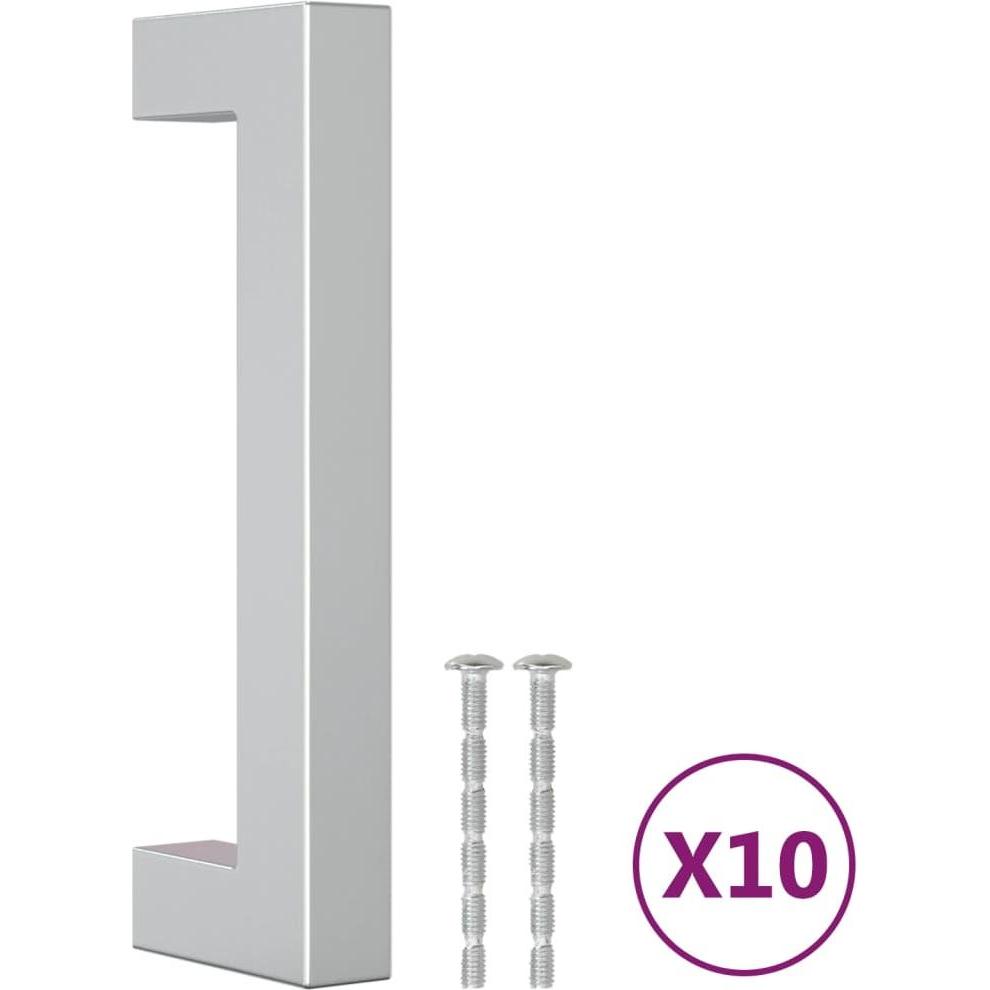 Thumbnail - VidaXL, Möbelgriff, Möbelgriffe 10 Stk. Silbern 96 mm Edelstahl,Farbe