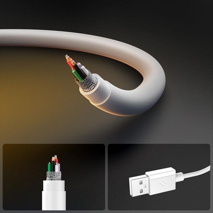 Immagine prodotto Spigen - Data Cable Essential (EB6020AC) - Fast Charging, USB to Type-C, 60W, 480Mbps, 2m - White (2 m, USB 2.0, 60 W)