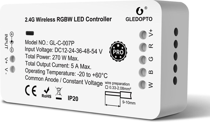 Gledopto Controller Zigbee 3.0 RGBW