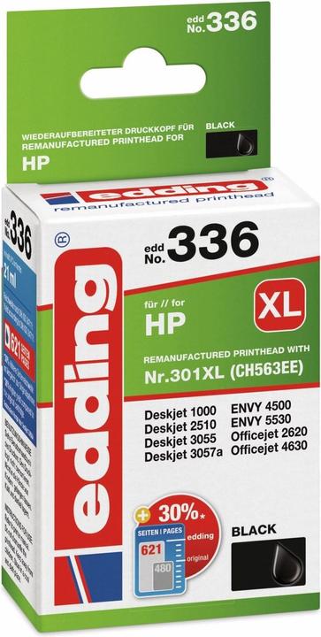 Productafbeelding Edding EDD 336 Nr. 301XL (CH563EE) inktcartridges, zwart (BK)