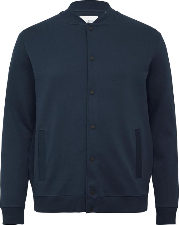 Produktbild s.Oliver Sweatshirt Jacke Strukturierte Sweatjacke mit Bomberkragen (5XL)