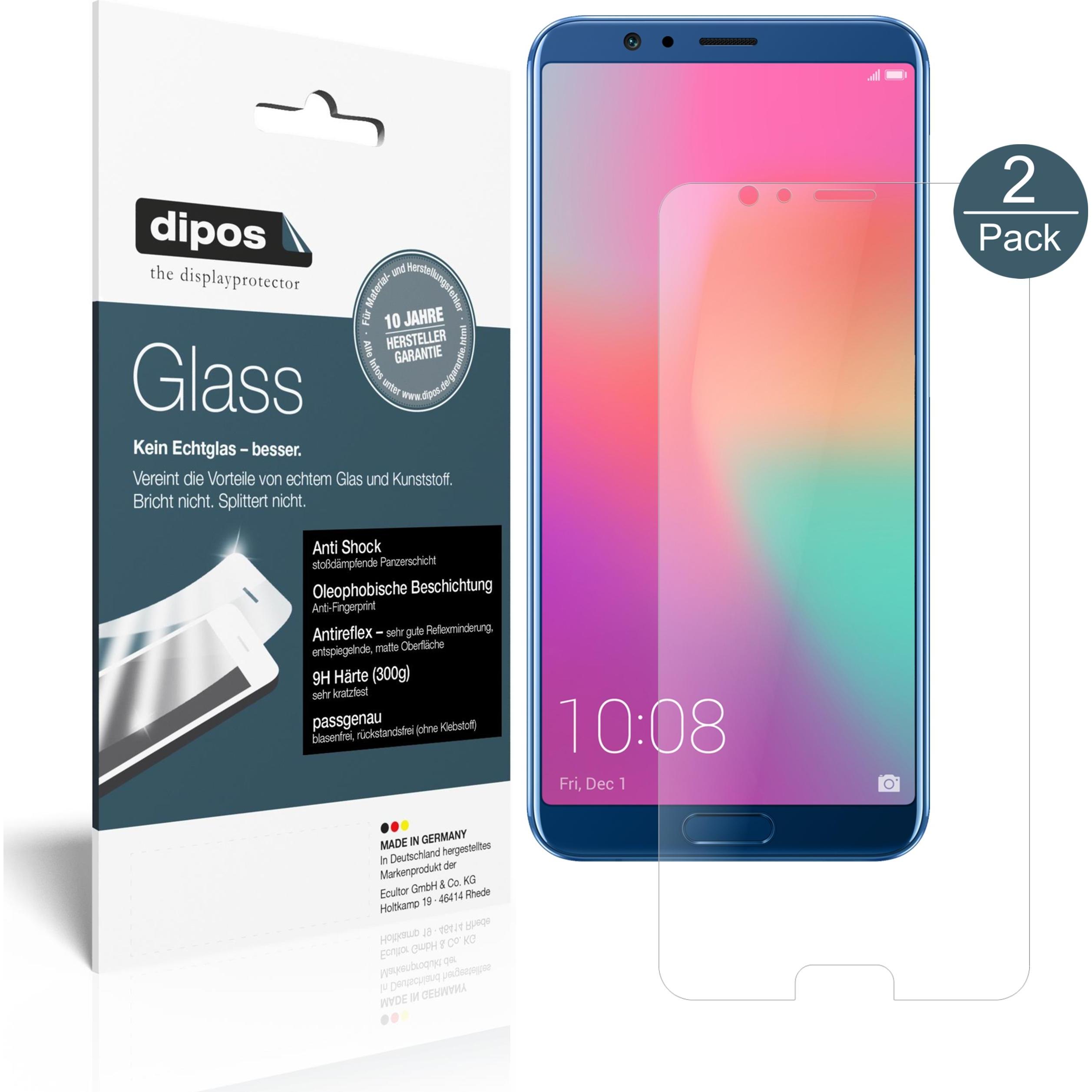 Dipos Displayschutz Anti-Shock (2 Stück, Honor View 10), Smartphone Schutzfolie, Transparent