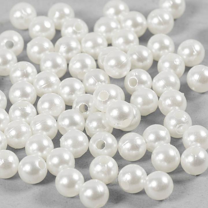 Image du produit Creativ Company Perlen-Set Wachsperlen Weiss, 6 mm, Packungsgrösse: 65