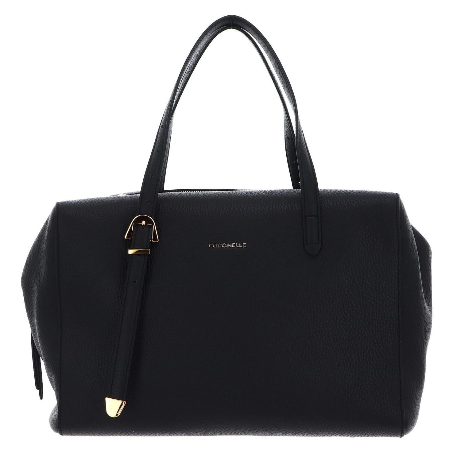 Coccinelle, Damen, Handtasche, Gleen Handbag Grained Leather, Schwarz