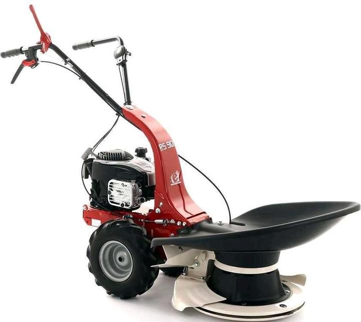 Actual product image Eurosystems RS90 B and S 575EX petrol rotary mowers with field wheels and wheel drive