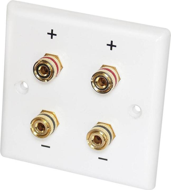 Actual product image Dynavox LSWand connection panel, plastic 4 banana sockets