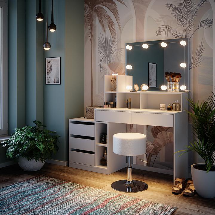 Produktbild Vicco Anja mit Hocker und Beleuchtung (140 x 40 x 115 cm)