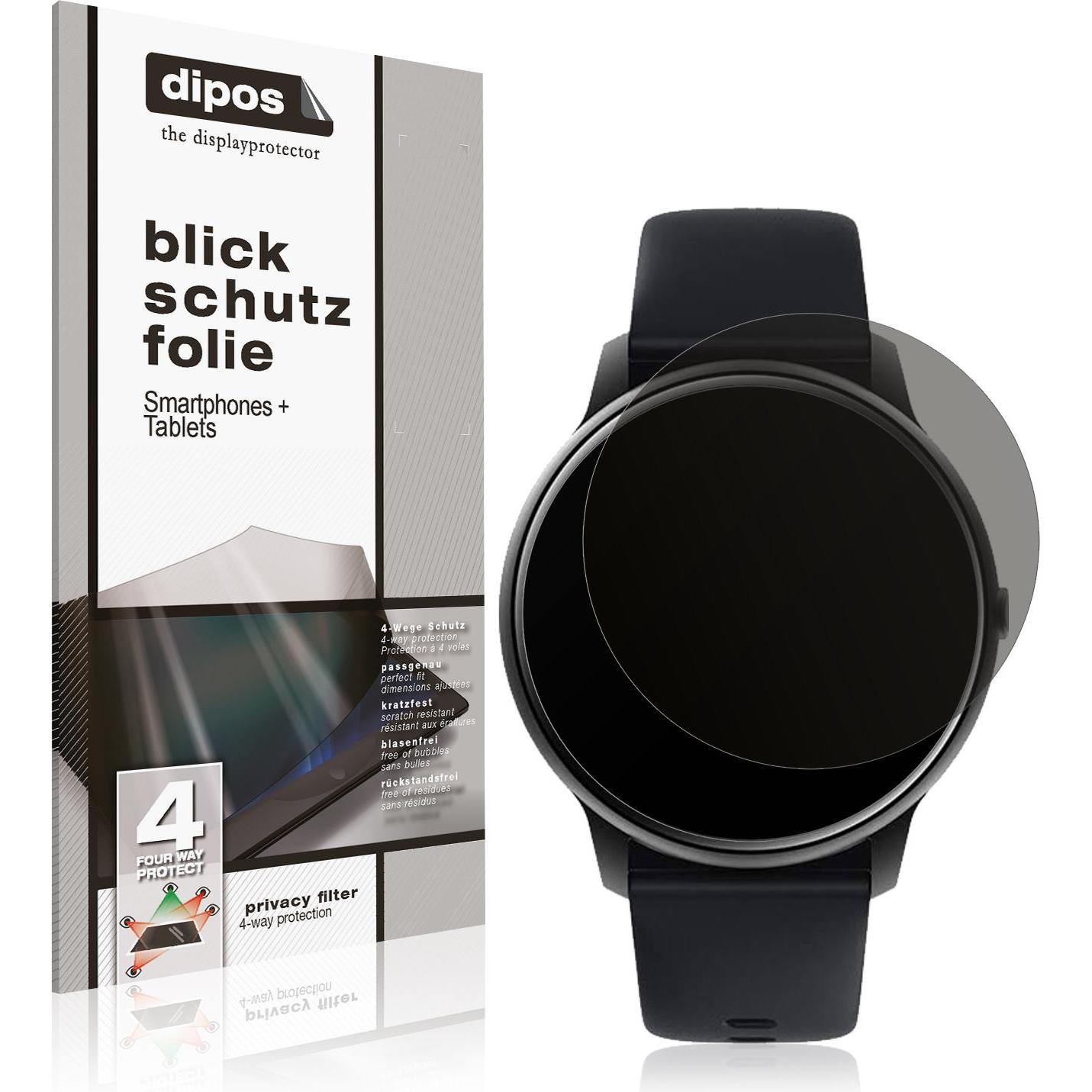 Dipos Blickschutzfolie 4-Way Privacy, Smartwatch Schutzfolie, Transparent