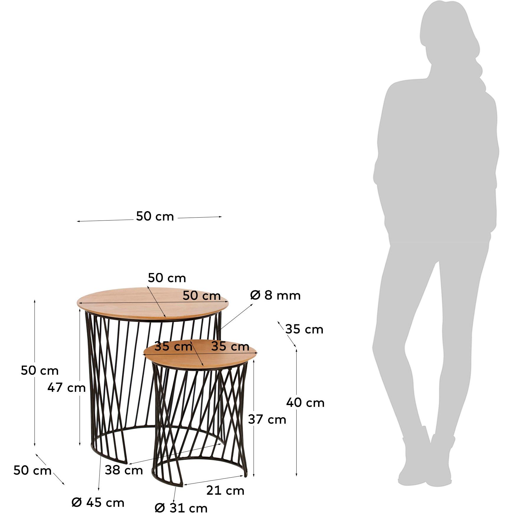 Thumbnail - Kave Home, Couchtisch + Beistelltisch, Leska (50 x 50 x 50 cm)
