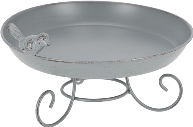 Produktbild Esschert Design Grey Metall Vogeltränke auf Fuss