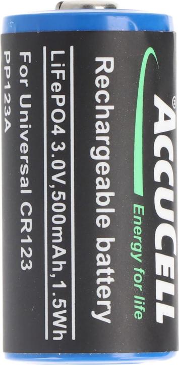 Actual product image AccuCell Battery CR123A (1 pcs., CR123A, 500 mAh)