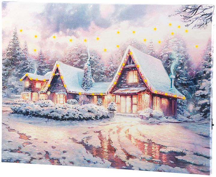 Image du produit Infactory Tableau mural "Village d'hiver" avec éclairage LED (40 x 30 x 18 cm)
