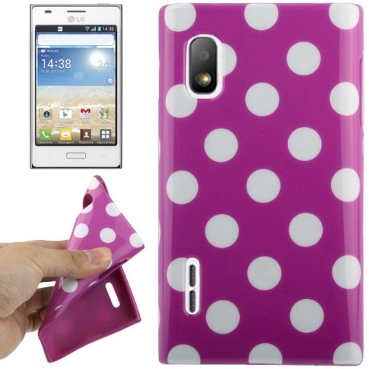 Thumbnail - König Design Schutzhülle TPU Punkte Case für Handy LG Optimus L5 / E610 (Optimus L5), Smartphone Hülle, Violett