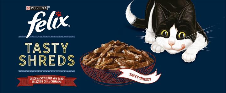Produktbild Felix Nassfutter Tasty Shred Original mit Fleisch in Gelee, 10x80g (Adult, 10 Stk., 800 g)