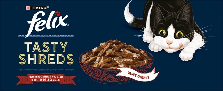 Produktbild Felix Nassfutter Tasty Shred Original mit Fleisch in Gelee, 10x80g (Adult, 10 Stk., 800 g)
