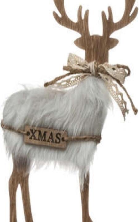 Actual product image Fééric Lights & Christmas Reindeer decoration wooden fur 21cm