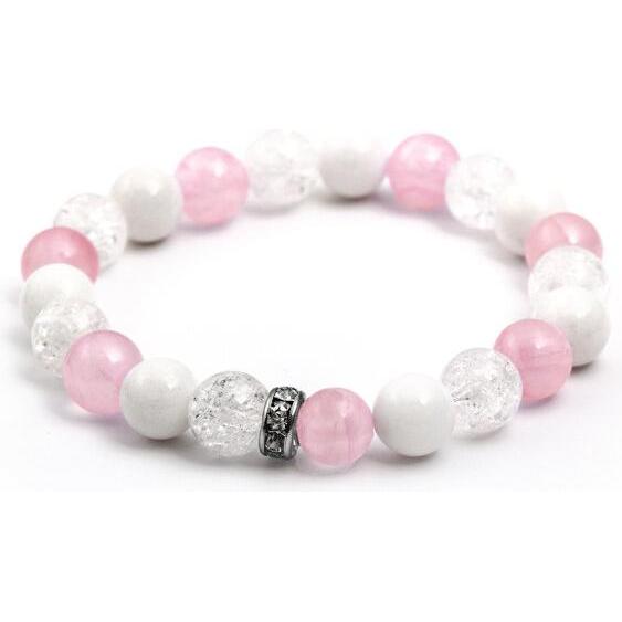 Beneto, Armschmuck, Jadeite and crystal bead bracelet MINK104 / 17