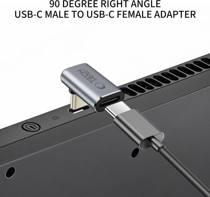 Produktbild Tech-Protect Ultraboost AA02 USB-C Winkeladapter - Grau (USB-C, USB-C)