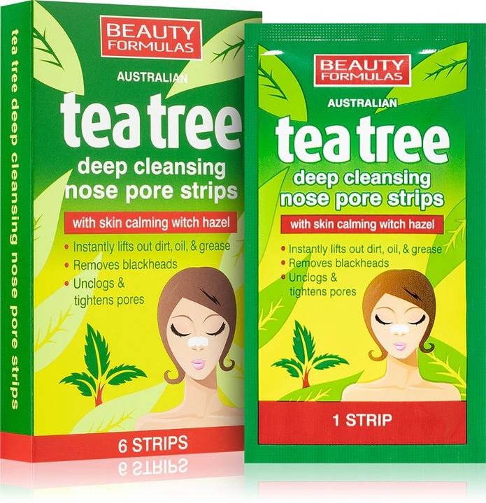 Actual product image Beauty Formulas Tea Tree Deep Cleansing Nose Pore Strips Deep Cleansing Nose Strips 6Pcs. (Facial cleansing wipes)