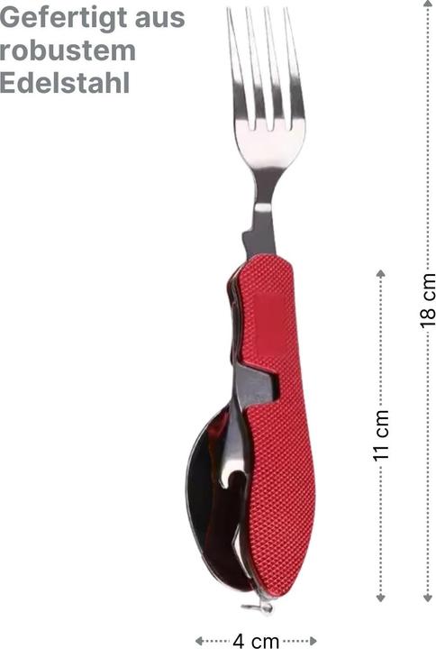 Actual product image Hermex 4in1 outdoor cutlery set fork knife spoon bottle opener camping cutlery