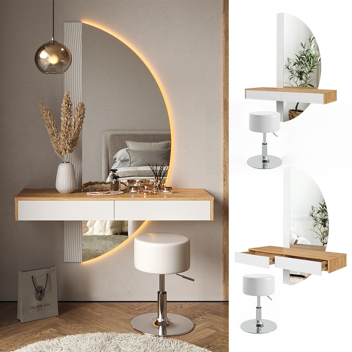 Produktbild Vicco Melisa mit Hocker und Beleuchtung (120 x 40 x 161 cm)