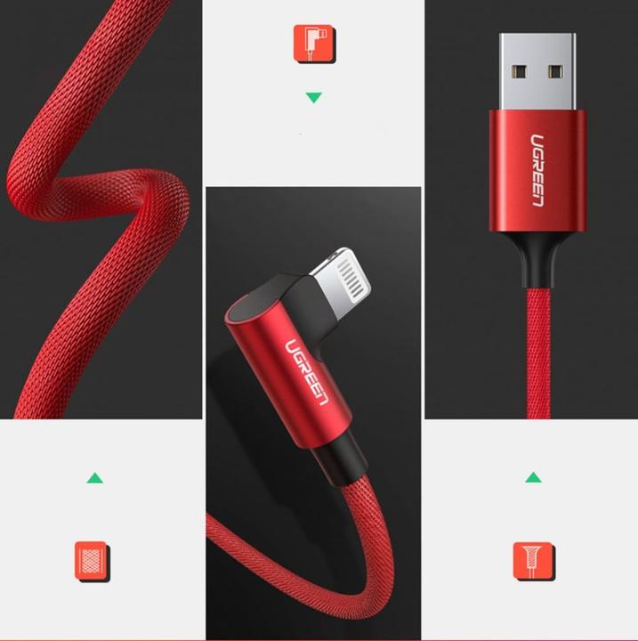 Actual product image Ugreen Lightning 90 degree design MFI (1 m, USB 2.0)