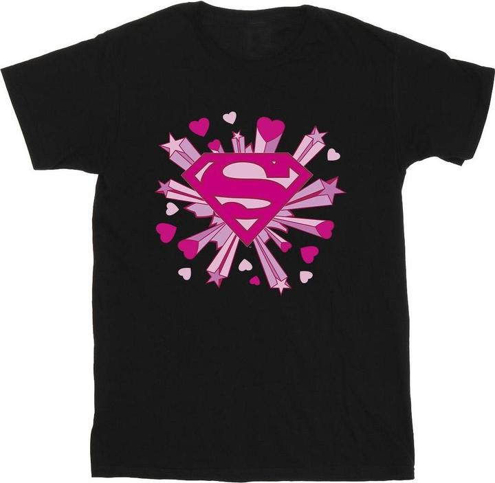 Produktbild Superman Pink Hearts And Stars Logo TShirt Jungen (140, 146)