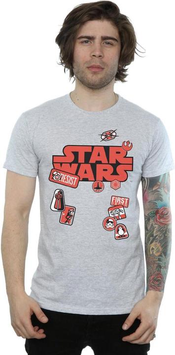 Actual product image Star Wars Mens The Last Jedi Badges T-Shirt (L)