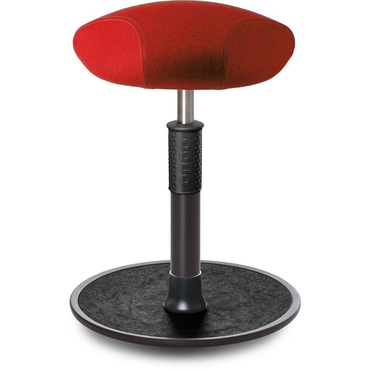 Ongo, Bürostuhl, Sitz- Stehhocker Free Regular Triangel kvadrat Divina Mel. Rot schw. /schw.