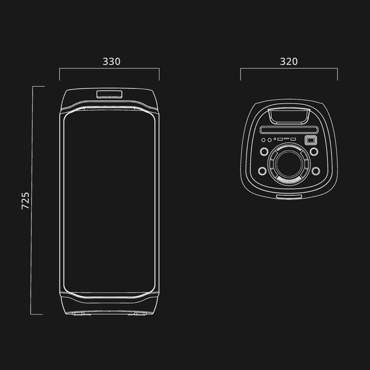 Produktbild Muse Speakers | Portable Party Box Speaker | M-1937 DJ | 600 W | Bluetooth | Black | Portable | Wire (12 h)
