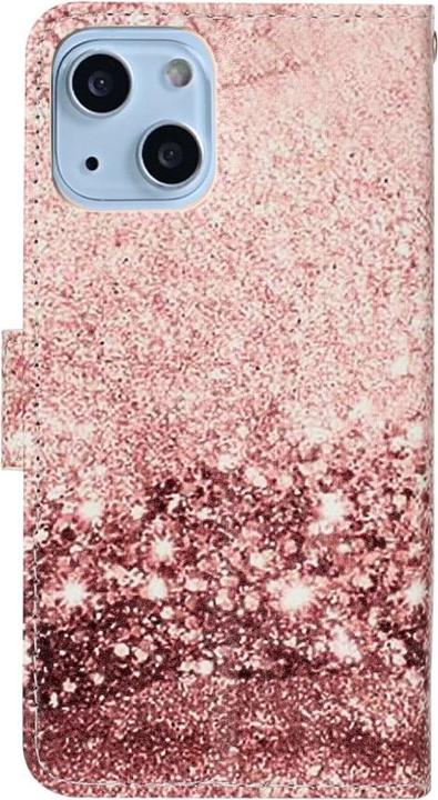 Actual product image Ueli Express iPhone 13 Mini Book Case Case with Card Holder Marble Rose Gold (Apple iPhone 13 mini)