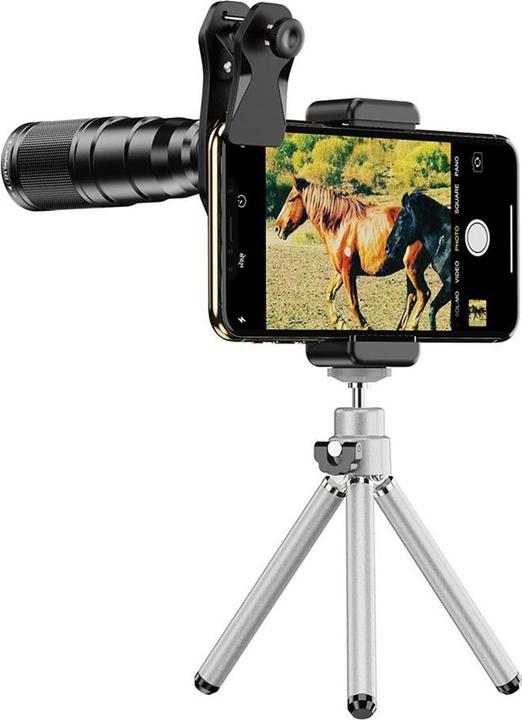 Produktbild Deltalabs Smartphone Teleskop-Objektiv 22x – Fisheye, Makro, Weitwinkel & Stativ