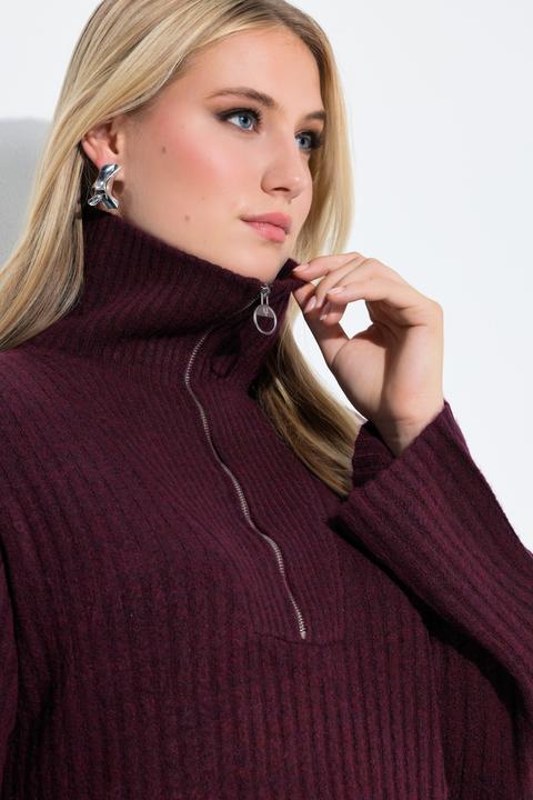 Actual product image Ulla Popken Ribbed Knit Long Sleeve Troyer Collar Dress (42, 44)