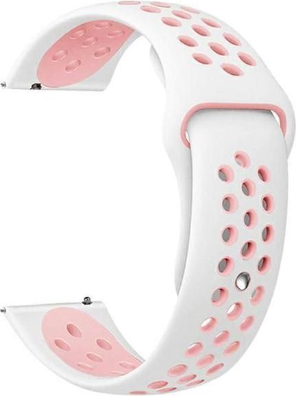 Actual product image Beline pasek Watch 22mm Sport Silicone biało-różowy white/pink box (22 mm, Silicone, Plastic)