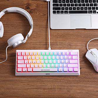 Produktbild Marvo KG962G (US) weiss / Tastatur / mechanisch / USB-A / 1,6 m / ENG-Layout (US, Kabelgebunden)