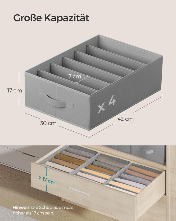 Image du produit Songmics 6-teiliges Kleiderschrank-Organizer-Set (30 cm, 6x)