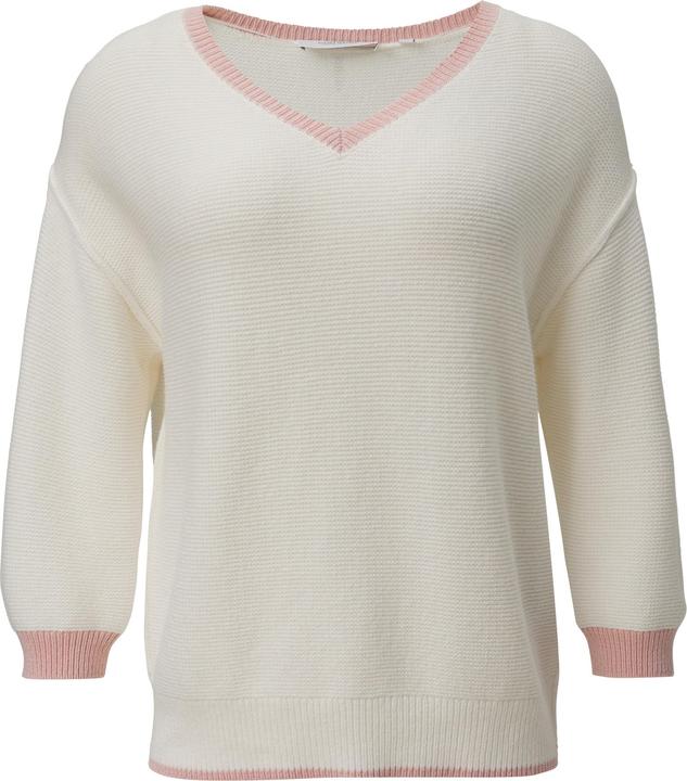 Produktbild Comma Strickpullover Strickpullover mit V-Ausschnitt und Kontrastdetails (44)