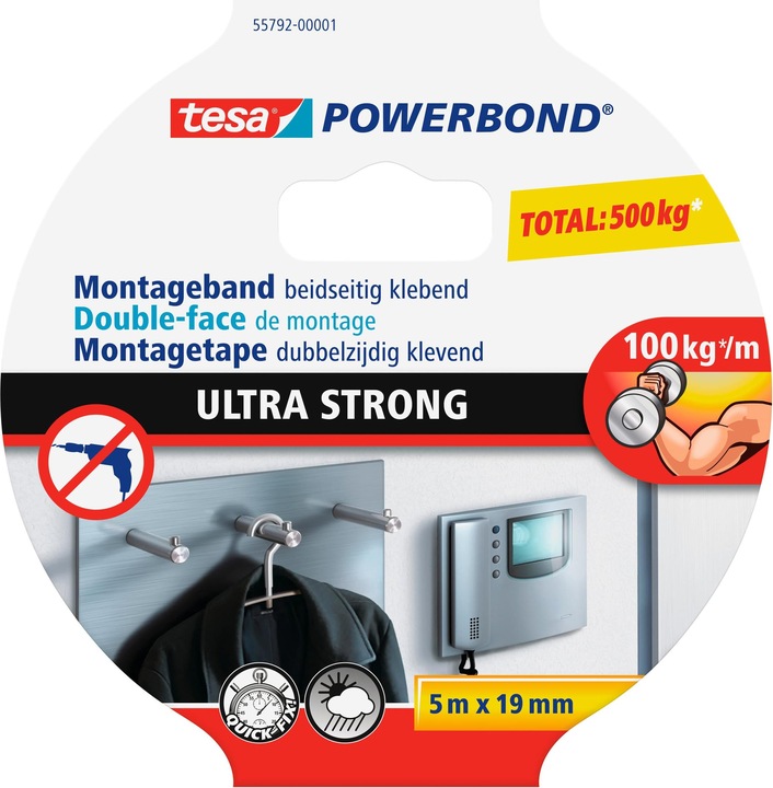 tesa Powerbond ULTRA STRONG double-sided mounting tape (19 mm)