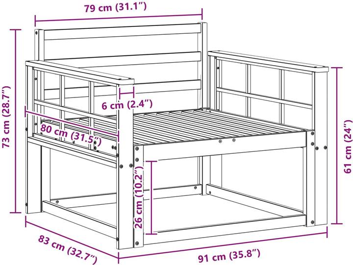 Produktbild vidaXL Outdoor Mittelsofa
