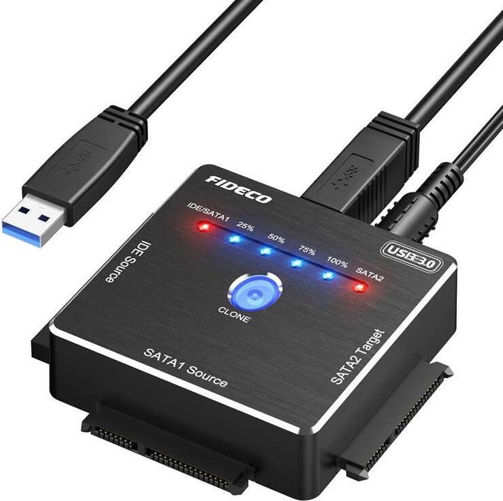 Fideco PL06 HDD/SSD Adapter with Cloning Function (USB 3.0, SATA/IDE)