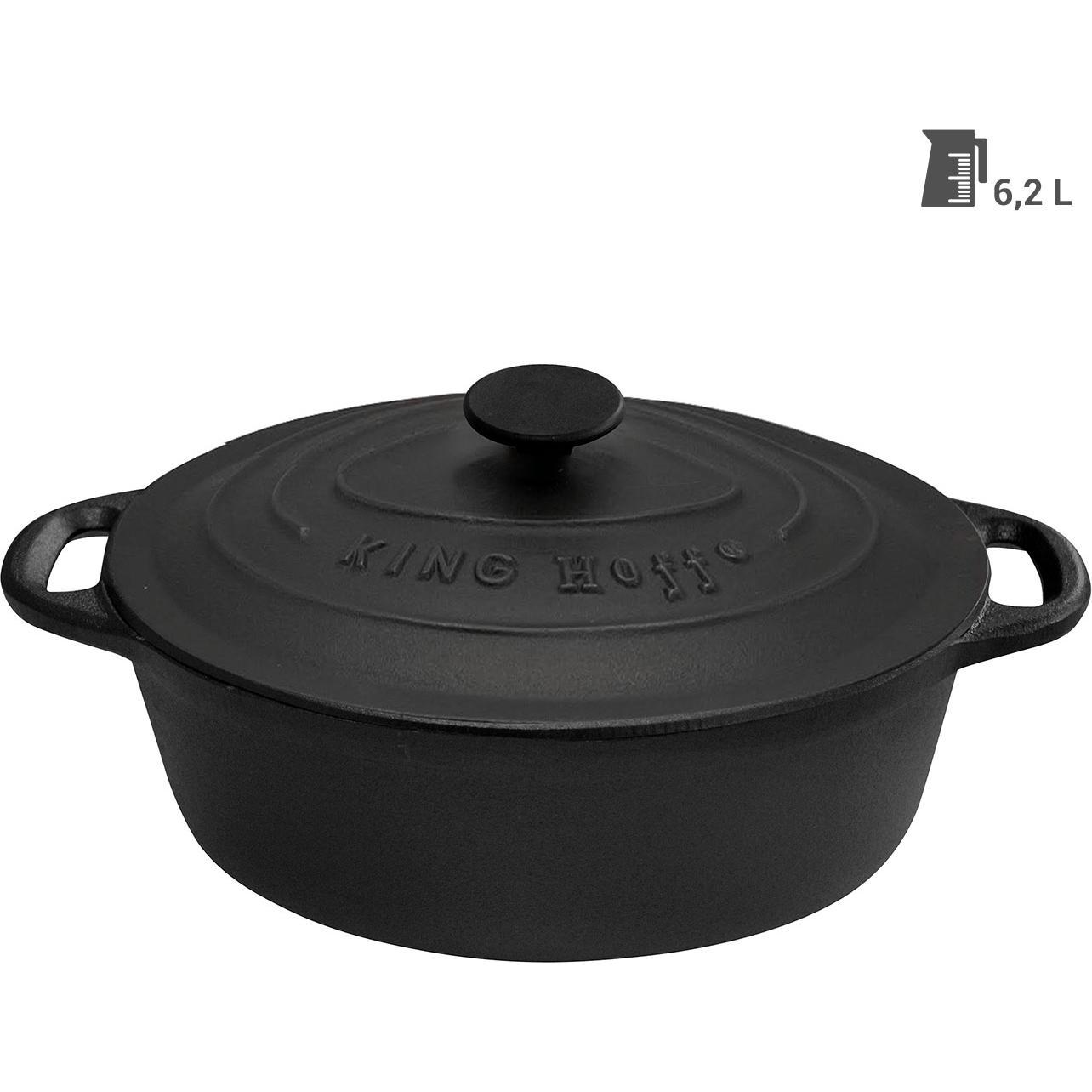 Kinghoff Grau Cast Iron Frying Pan 33Cm 6,2L Kh-1111, Pfanne + Kochtopf,