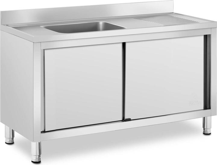 Royal Catering Lavello cucina - Acciaio inox - 1 vasca- - 500 x 400 x 240 mm