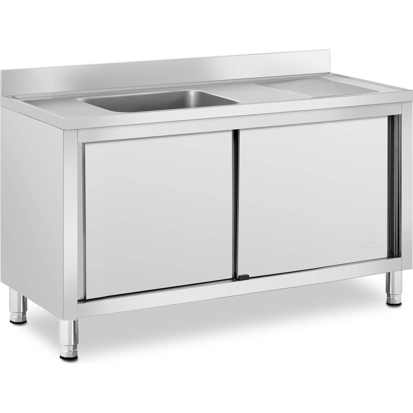 Royal Catering, Spülbecken, Spülenschrank Spülenunterschrank Spülschrank Edelstahl Becken: 500x400x240 mm (Aufsatzspülbe...